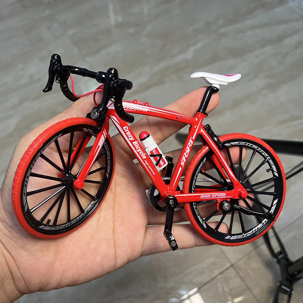 1:10 Mini Model Alloy Biycle Die-cast Mountain Finger Racing Red Bike Adult Simulation Collection Gifts Toys for boys 14+