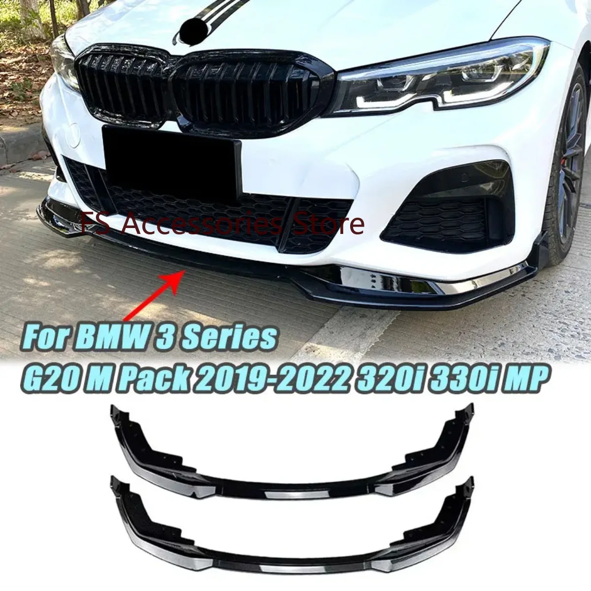 

Для BMW 3 серии G20 M Pack 320i 330i 2019-2022 320i 330i MP Автомобильный передний бампер Комплект кузова Спойлер Сплиттер Бампер Canard Lip