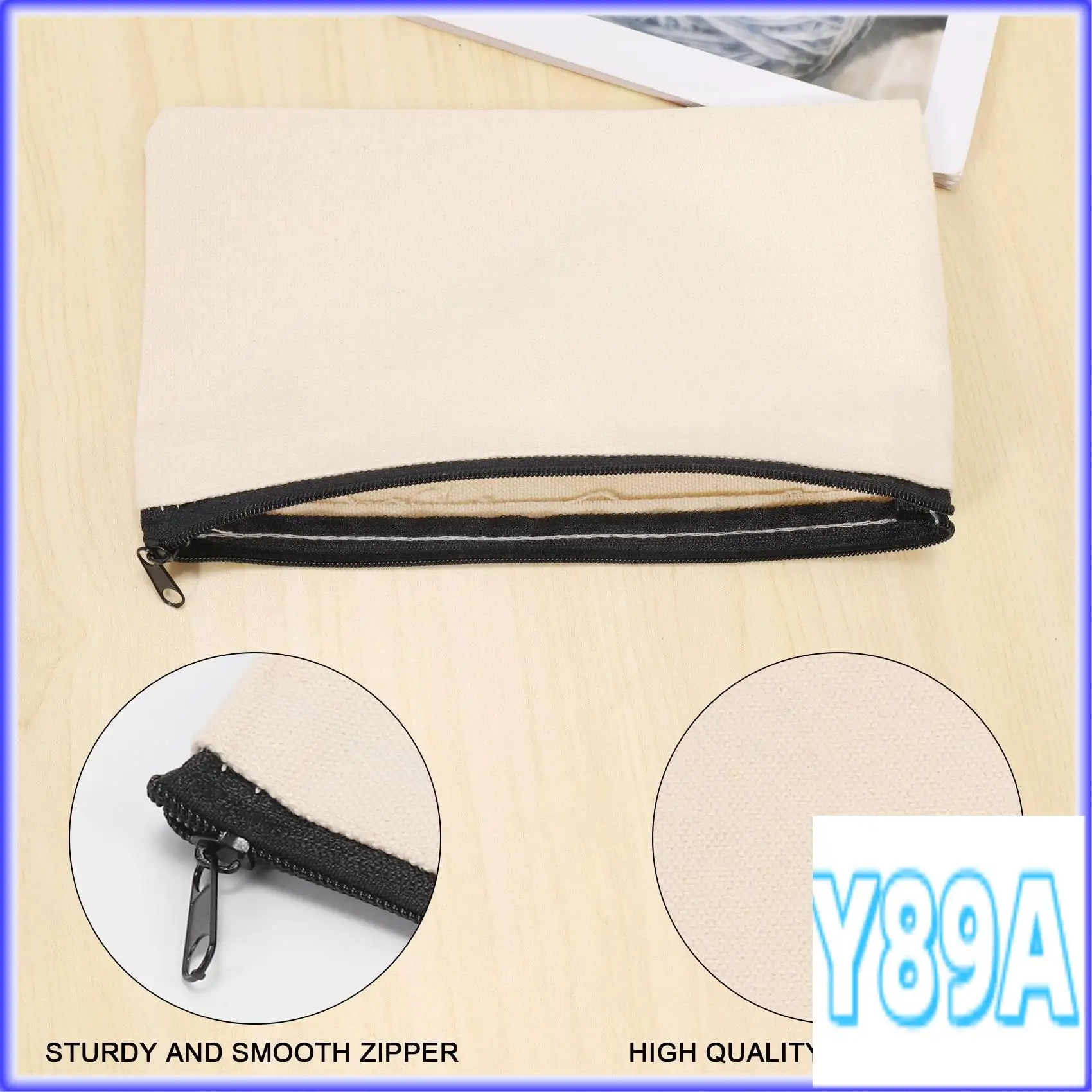 

GO-36Pcs Canvas Zipper Bag Pencil Case Cosmetic Bag Blank Bag DIY Craft Bag Cosmetic Bag Cosmetic Bag DIY Craft School