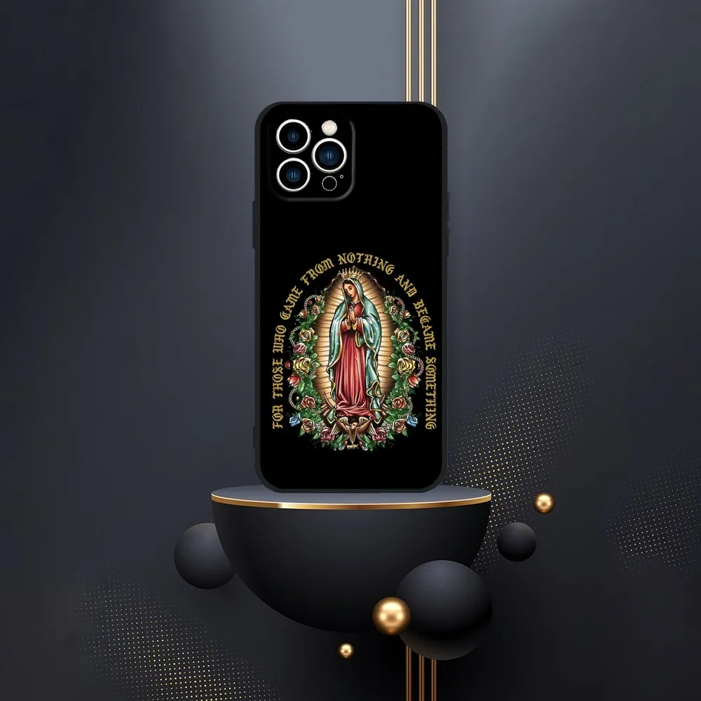 Virgen St.Mary Celestial Mother Phone Case For iPhone 16,15,14,13,12,Pro,Max,11,7,8,Plus,XR,XS Max Shockproof Silicone