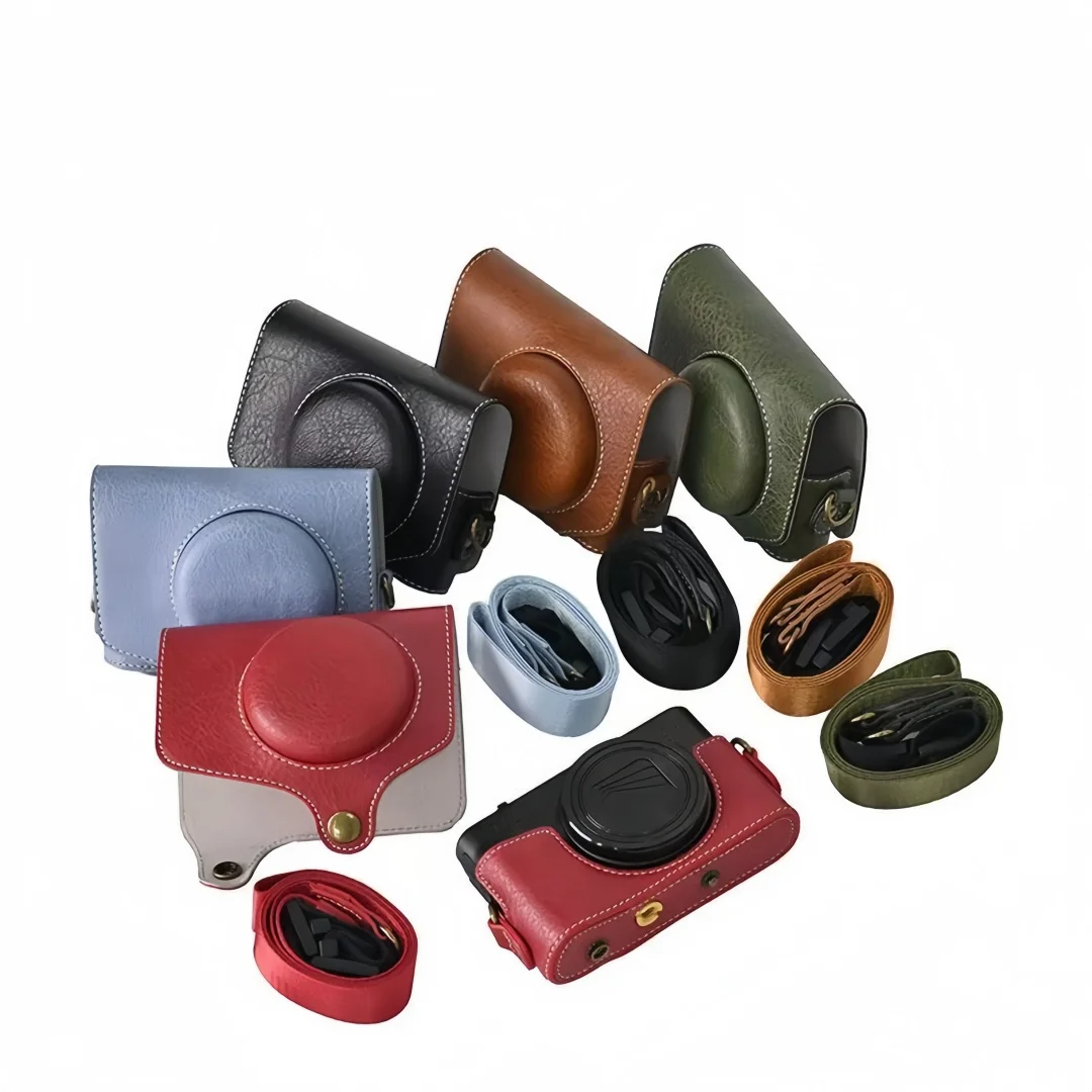 Camera Leather Case Bag for Canon PowerShot SX720 SX730 SX740 HS Portable Shoulder Crossbody Carry Bag