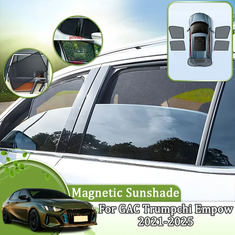 Car Mesh shade For GAC Trumpchi Empow Accessories 2021~2025 Sun Visors UV Protection Window Breathable Privacy Curtains Shading