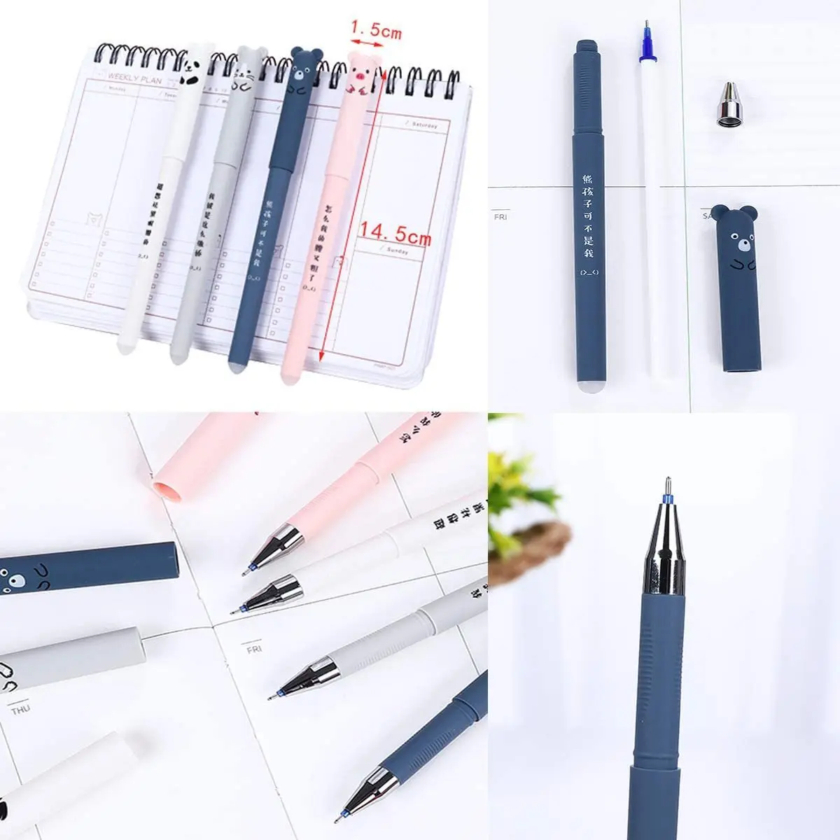 Kawaii Erasable Pens 0.5mm Gel Pen Waterproof Gel Ink Stationery School Writing Supplies for Notebook Office Studentart Supplies