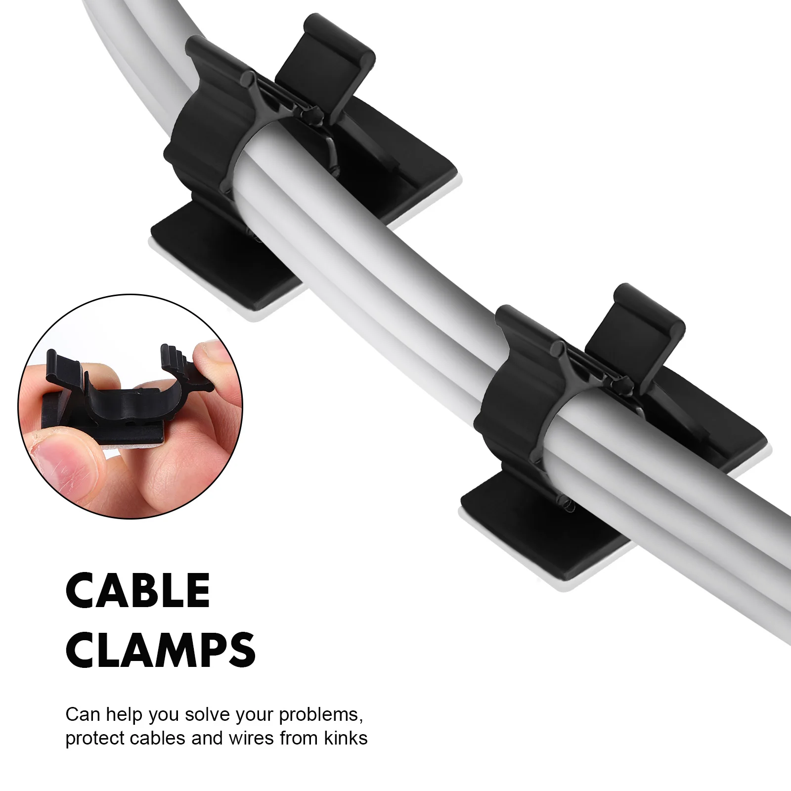 

50Pcs Cable Clamp Self-Adhesive Cable Organizers Cord Clips Professional Wire Organizer Electrical Cord Management