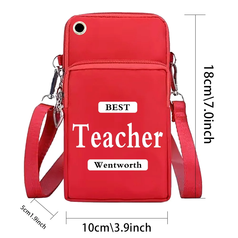 Personalized Customized Name Adjustable Straps Multi-compartment Mobile Phone Pack Cute Coin Purse Mobile Phones Bag