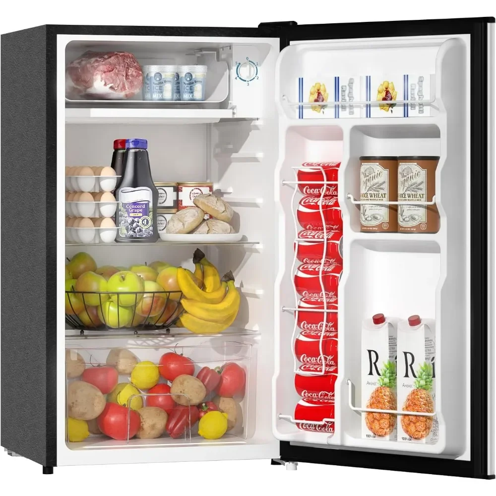 3.2 Cu. Ft Mini Fridge with Freezer, Single Door Small Refrigerator, Energy-Efficient, Low Noise for Bedroom Office Dorm