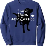 Polarshe I Love Dogs And Coffee For Coffee Dogs Lovers Unisex Crewneck Sweatshirt