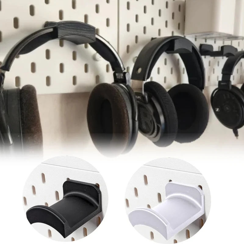 Soporte de exhibición para auriculares IKEA Skadis, colgador de plástico multifuncional montado en la pared para auriculares, estantes de almacenamiento, organizador de escritorio para el hogar