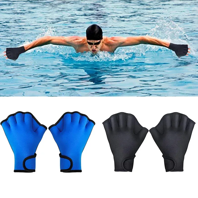 Picture 3: Neoprene Webbed Swimming Gloves Aquatic Fit Swim Paddles Snorkeling Diving Hand Web Water Gloves Half Finger