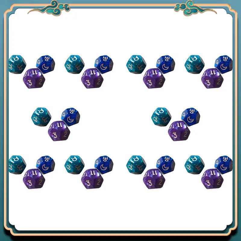 

ABMV-30 шт./компл. 12-сторонние игральные кости Таро из смолы, многогранные астрологические созвездия, гадальные карты, игровые кости для астролога