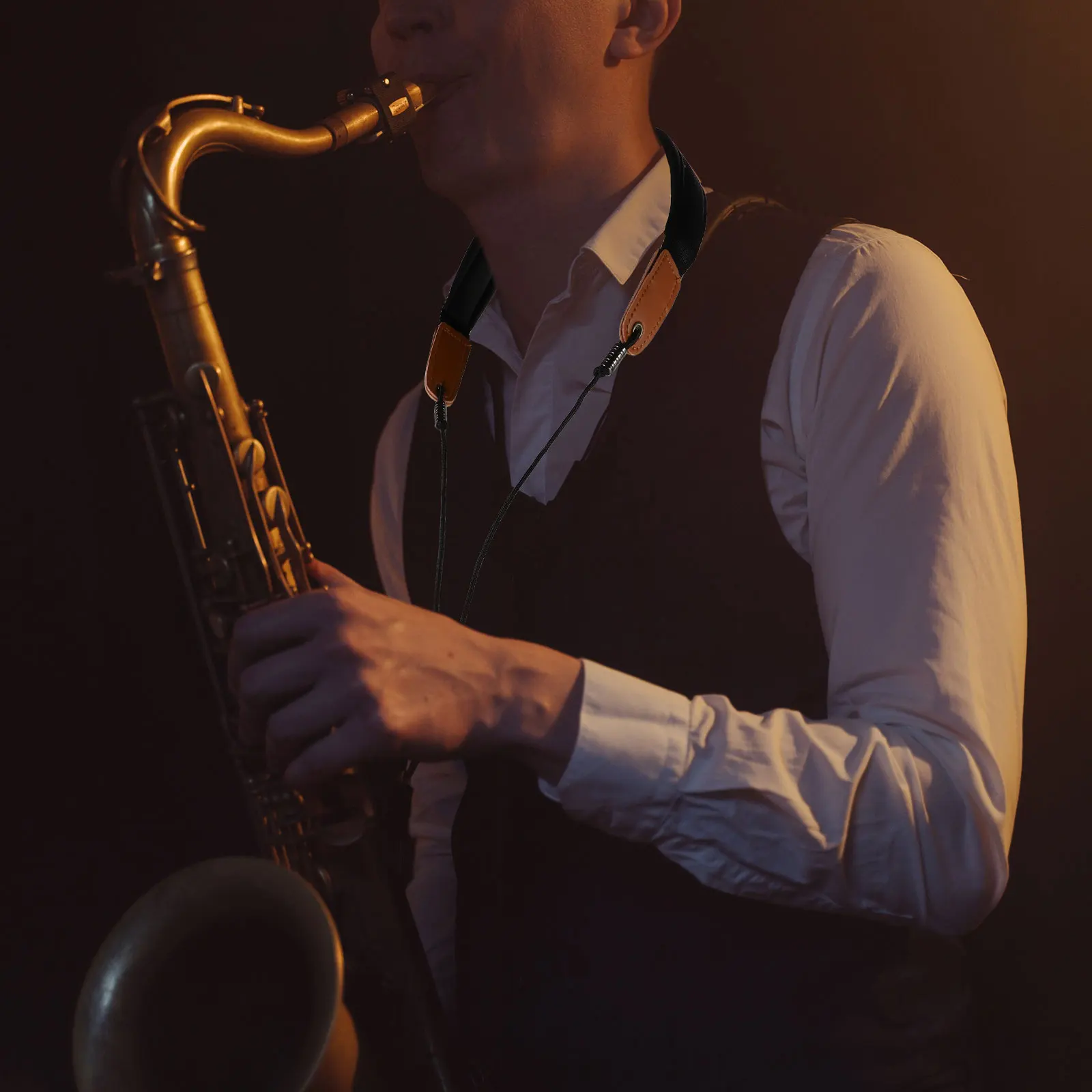 

1Pcs Black Saxophone Belt Comfortable Durable Widened Sax Neck Strap Practical Easy Installation Saxophone Harness