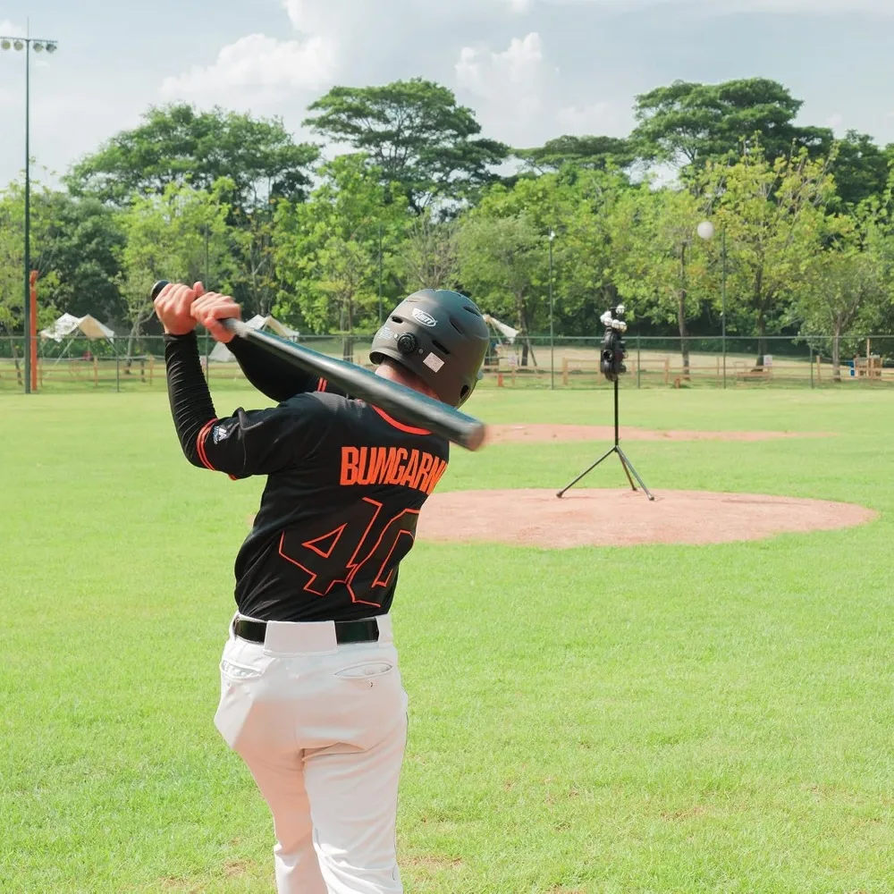 Máquina de arremesso de beisebol de duas rodas, para treinamento solo, fielding ou coaching, 40 a 68 MPH, fácil de ajustar o ângulo