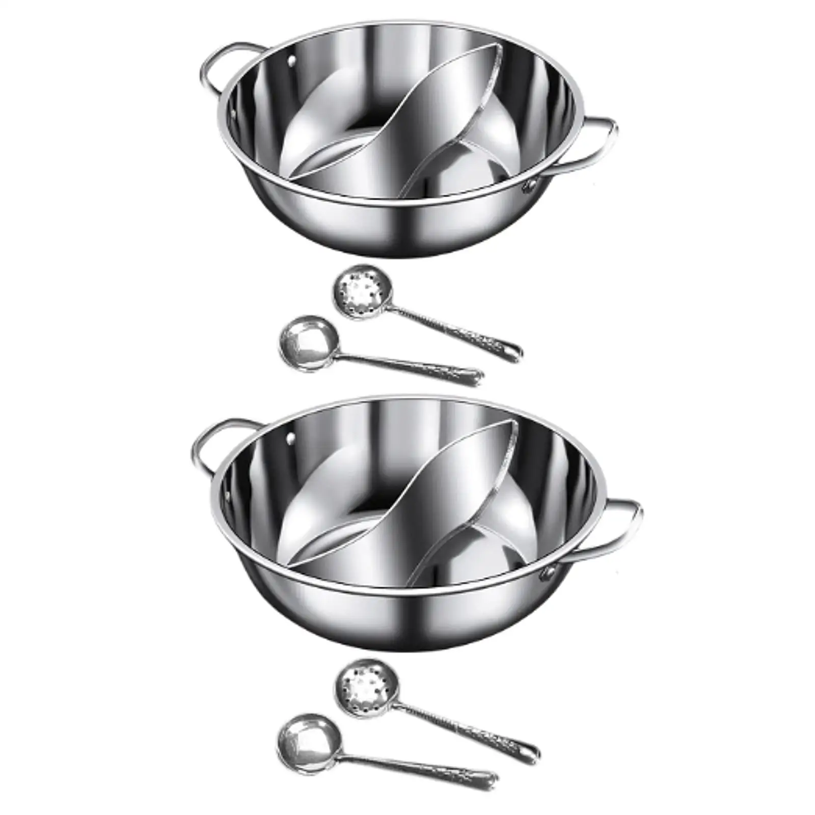Shabu Shabu Hot Pot Two Flavor Soup Pot for Induction Cooktop Gas Travel