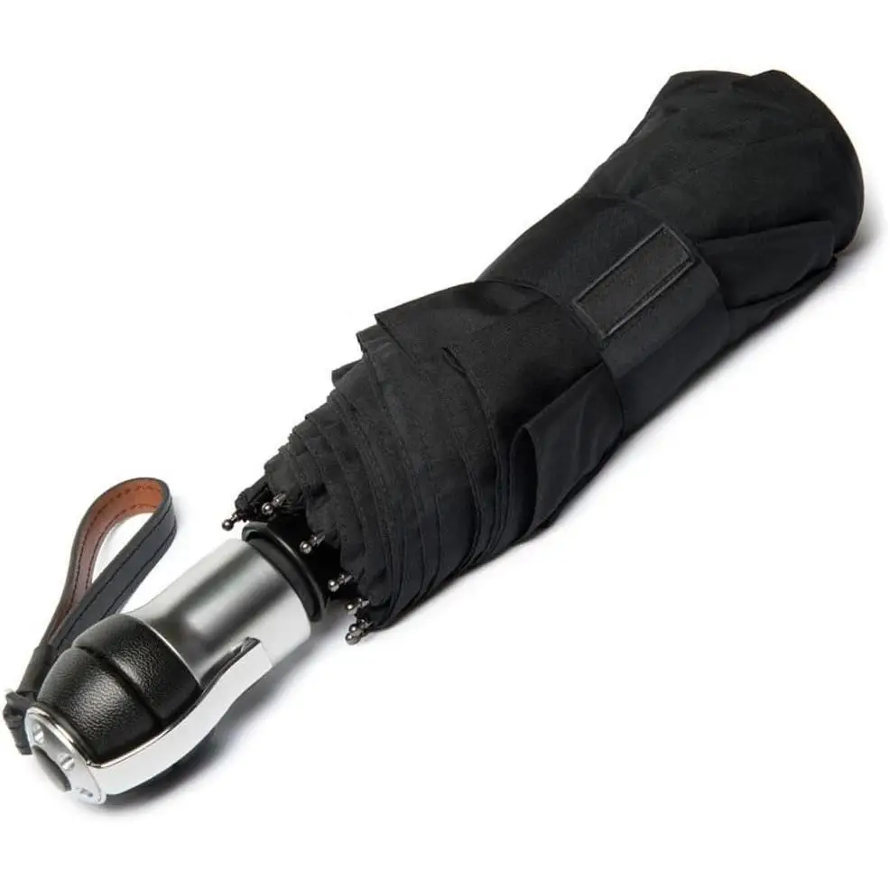 W_SOLO UMBRELLA (Classic Black) - Quality Windproof Travel Umbrella with Automatic Open Portable  Chair