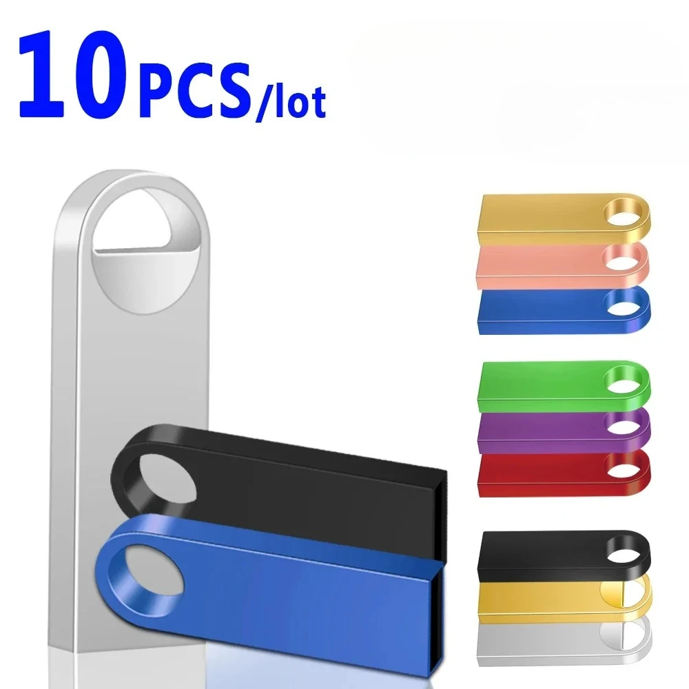 

10PCS Metal Pen Drive 64GB 128GB Free Logo USB Flash Drive 32GB Flash Disk 16GB 8GB 4GB 2GB 1GB Memory Stick 512MB Free Logo