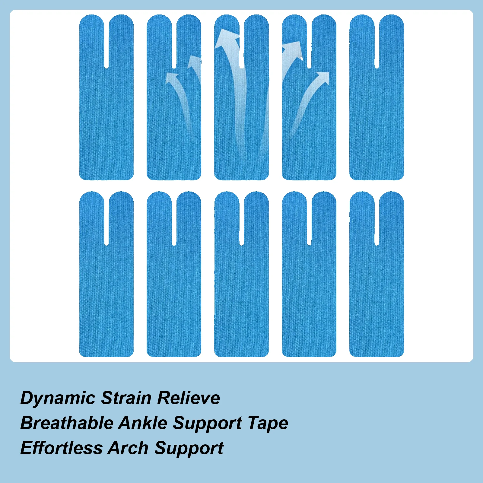 Cinta de tobillo precortada, cintas estabilizadoras de tobillo de soporte muscular de 10 piezas para correr, senderismo, deportes, saltar, jugar, entrenamiento