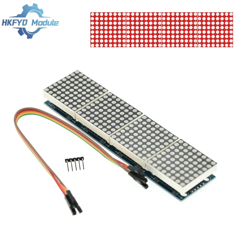 4-in-1 dot matrix-displaymodule met MAX7219 - 5P-lijn, voor Arduino-microcontrollerprojecten