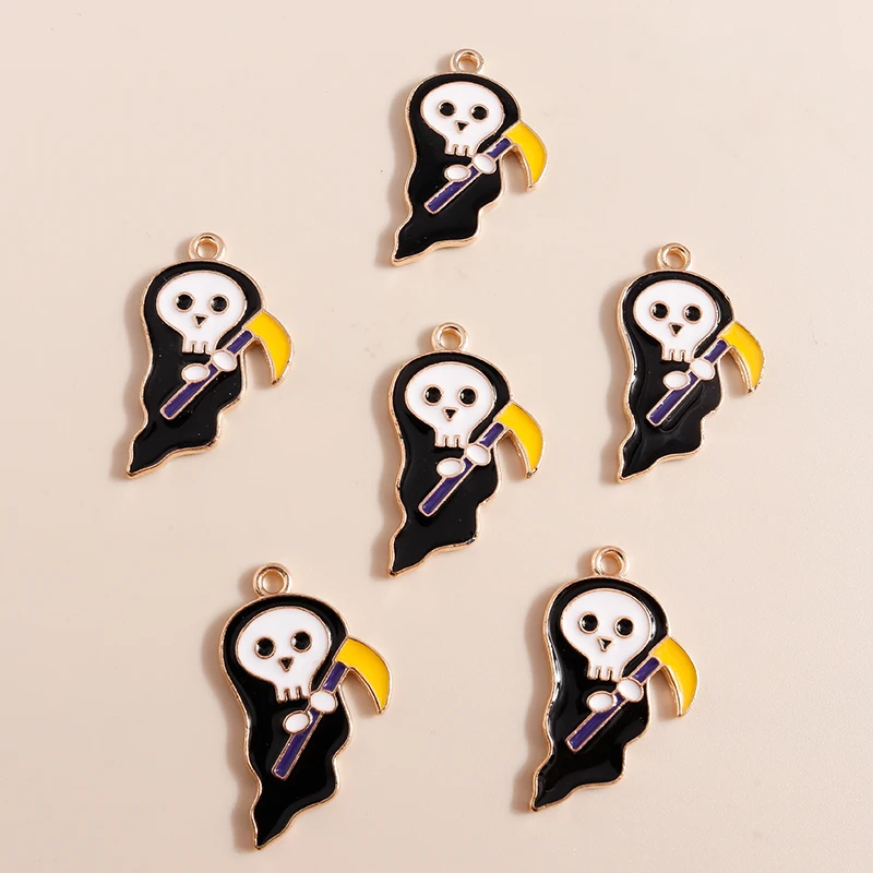 

20pcs 16x28mm Cute Enamel Halloween Ghost Charms Pendants for Making Necklaces Earrings Bracelets DIY Crafts Jewelry Accessories