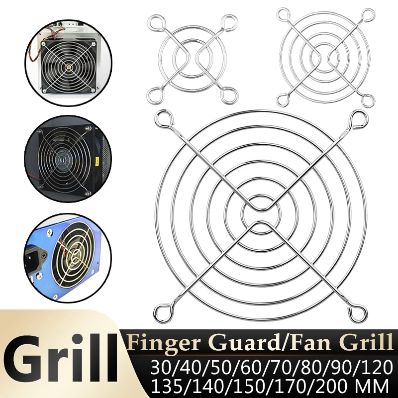 Gdstime Metal Grill Finger Guard Protective Net Fan Grill 30/40/60/80/120/140mm Various Size DC Cooling Fan Grill PC Fans Grid