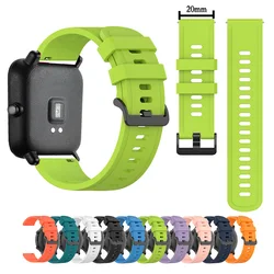 Correa de silicona de 20mm para Huami amazfit GTS 2e/GTS 2mini/GTS 2 42mm, correa de pulsera para reloj deportivo Huami amazfit pop pro/pop/ BIP U