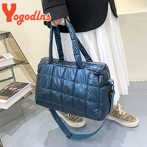 Yogodlns Çanta pamuk yastıklı seyahat omuz çantası büyük kapasiteli çanta naylon su geçirmez çanta crossbody kılıf, uzay, lüks Torbanın ilk 10 satışı-dolgulu-büyük-4 numara