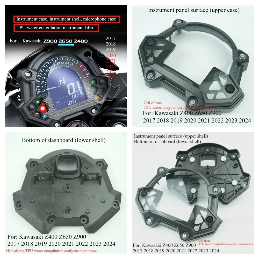 Caja de instrumentos para motocicleta, carcasa de micrófono, película protectora para instrumentos, adecuada para Kawasaki Z400 Z650 Z900