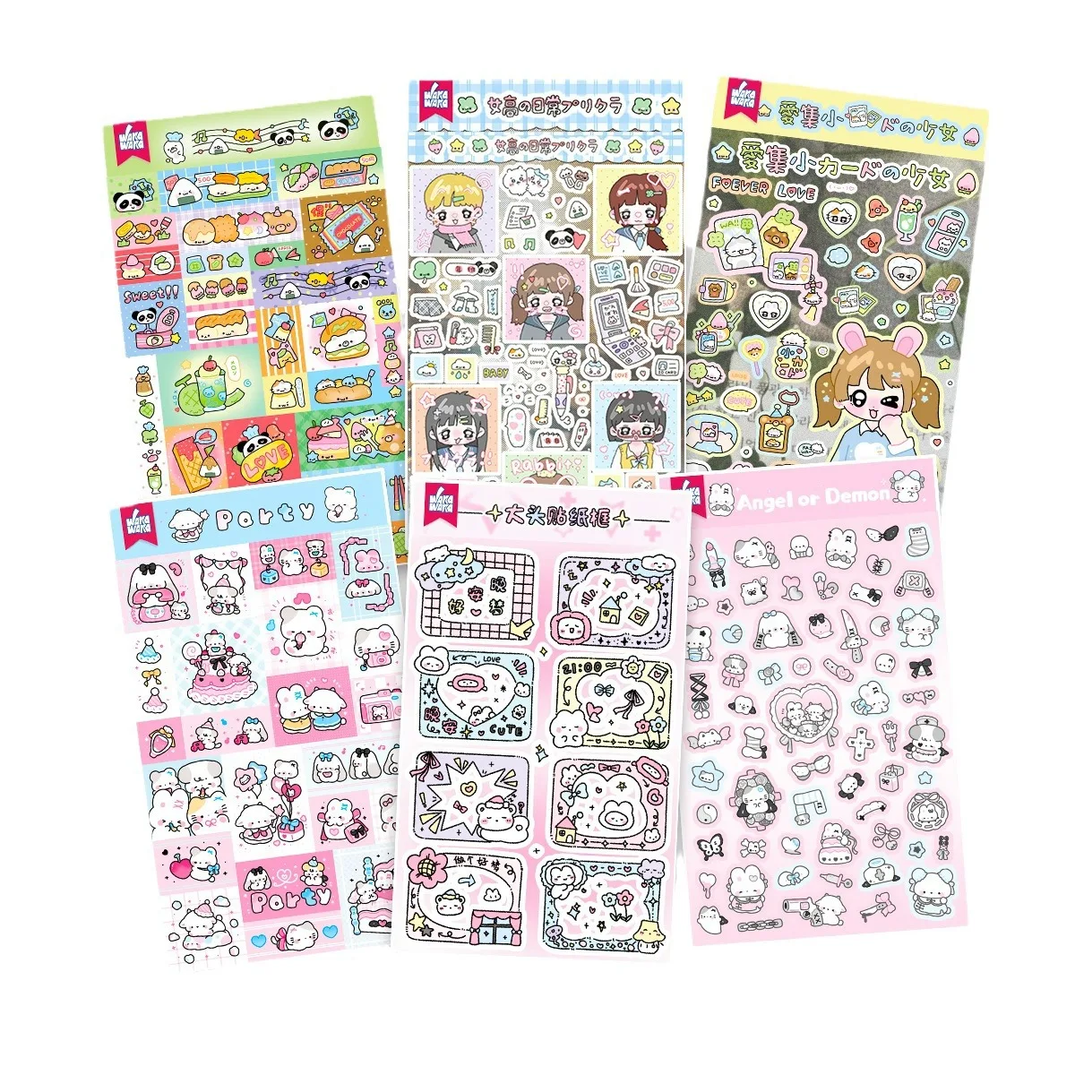 1 Pc Cute Cartoon Character Sticker Material DIY Scrapbooking Journaling Decorative Sticker Toploader Deco Supplies