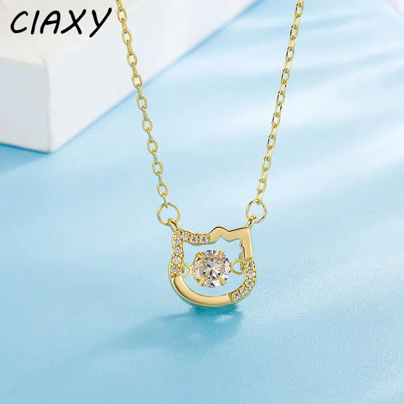 2023 New Cat Beating Heart Pendant Choker Exquisite Animal Sparkling Zircon Necklaces Friends Party Lady Jewelry Wholesale