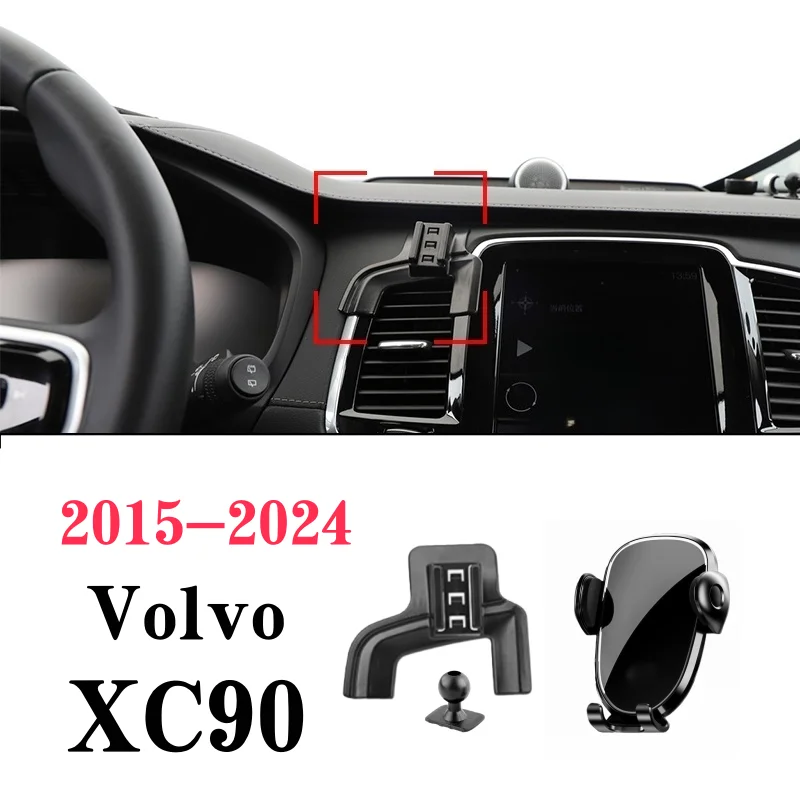 Geschikt voor Volvo XC90 (2015-2025) auto-mobiele telefoonhouder, GPS-navigatie voor ventilatierooster, Volvo auto-mobiele telefoonhouder, mobiele telefoonplaatsingsstandaard.