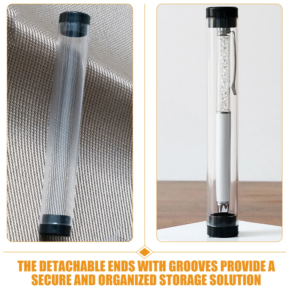 

10pcs Clear Cylinder Cases Transparent Storage Tube Pen Holder Display For Ballpoint Pens Empty Gift Packaging Box Transparent