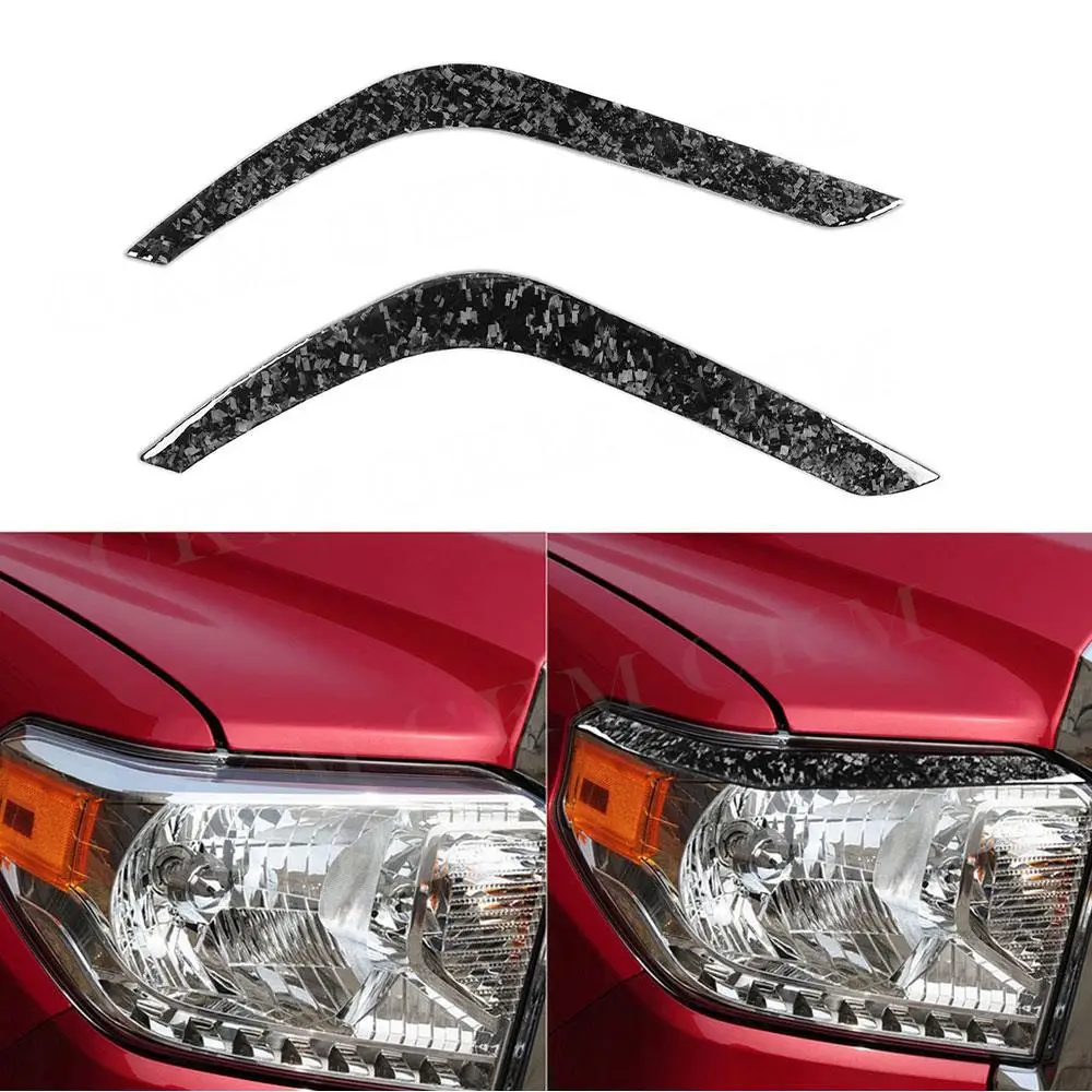 

CKMUUER кованые наклейки на передний бампер из углеродного волокна для Toyota Tundra 2014 2015 2016 2017 2018, украшения накладки на фары