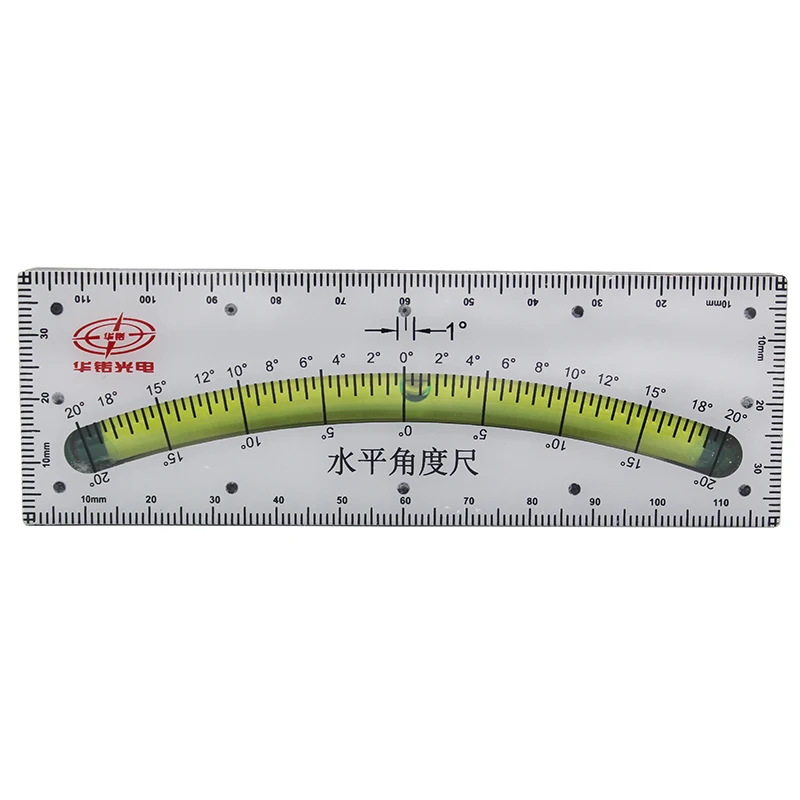 Poziomica Bubble plastikowe pochyłomierza nachylenie linijka kątowa dla RV Home Improvement 0-20 stopni długość 120mm