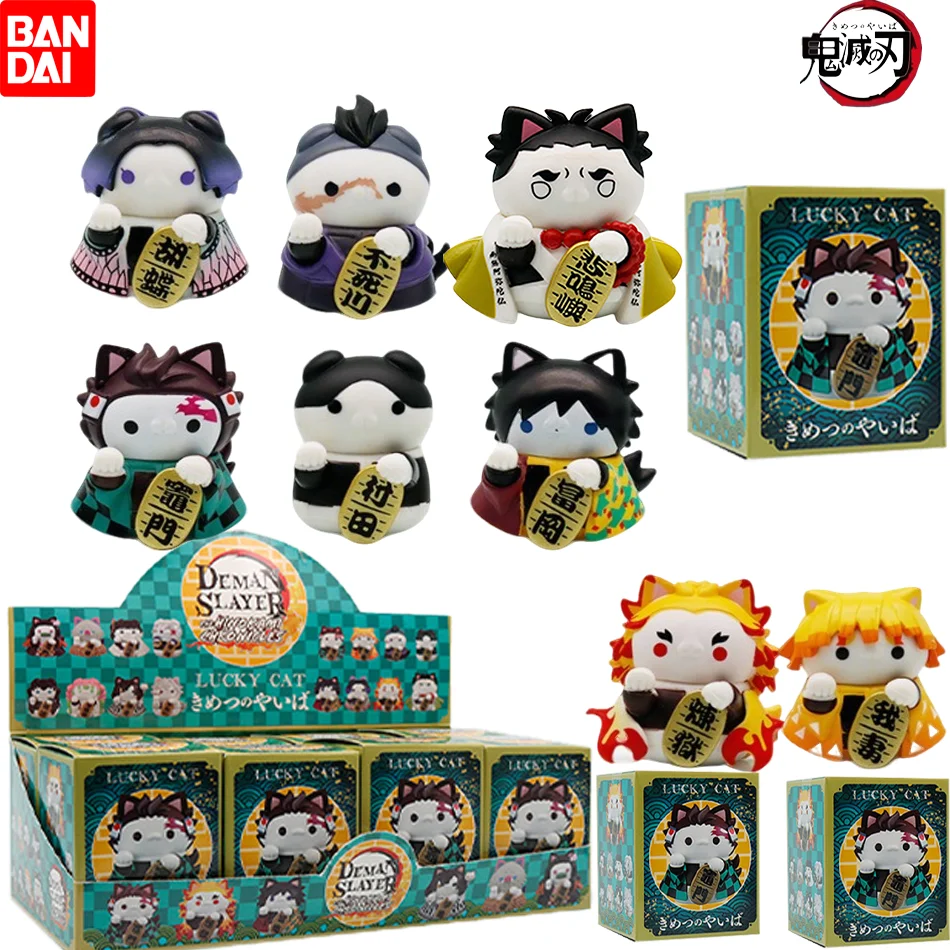

In Stock Kawaii Demon Slayer MEGA CAT PROJECT Lucky Cat Blind Box Figure Toy Kimetsu No Yaiba Anime Collectible for Decor Gift
