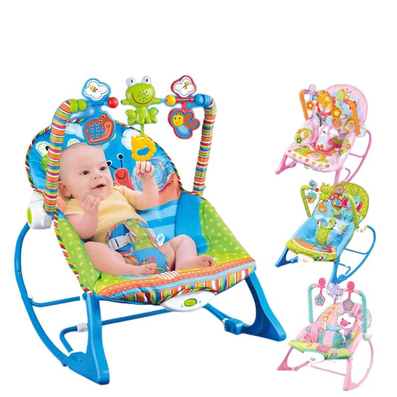 KSF Hot Sale Infant Newborn-to-Toddler adjustable baby plush bouncer lazy kids chair with music and vibration