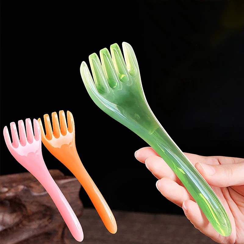 5-claw Meridian Head Massage Comb Long Handle Scalp Gua Sha Body Neck Leg Scraper Massager Portable Acupuncture Point Press Tool