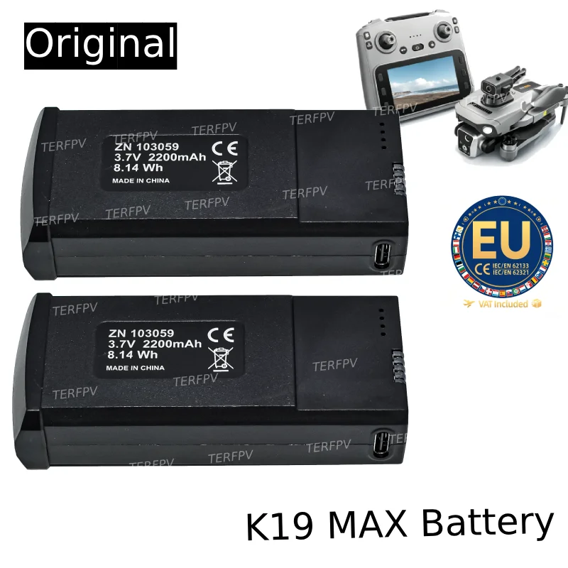 Original Drone Battery For K19 Max GPS Drone 4K Professional Camera Dron 3.7V 2200MAH 13-20min For M22 M33 M66MAX