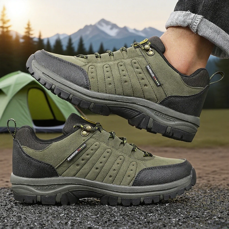 Anti-Rutsch-Wanderschuh für Herren, Retro-keilförmige Plattform, Outdoor-Sneaker, bequeme, atmungsaktive Camping-Wanderschuhe für Damen