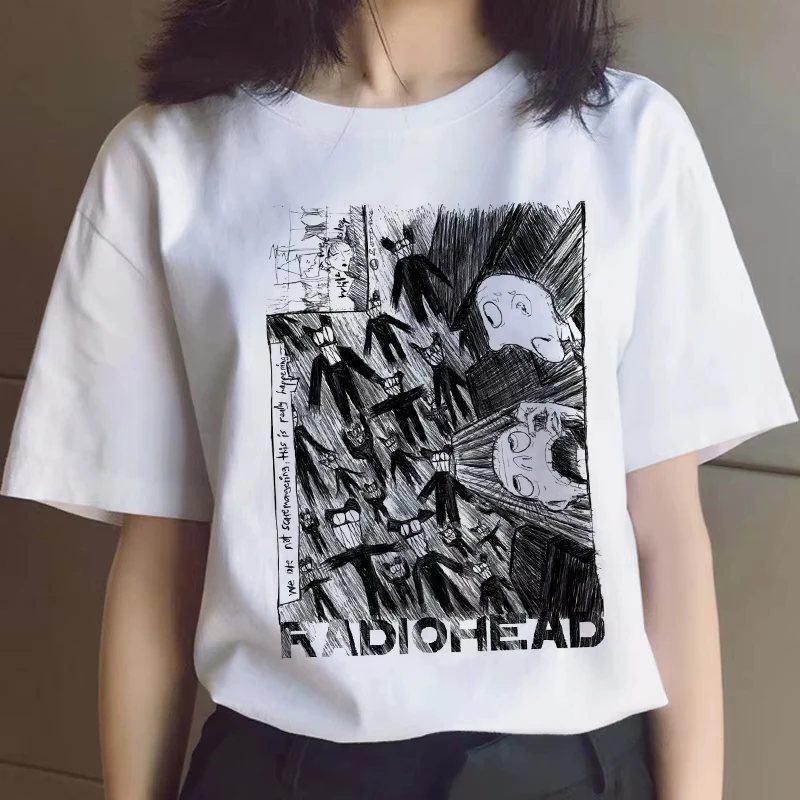 

2025 Radiohead Clothes T Shirt Male Manga 2025 T Shirt Funny Anime Clothes T-shirt Couple Clothes Y2k Ins