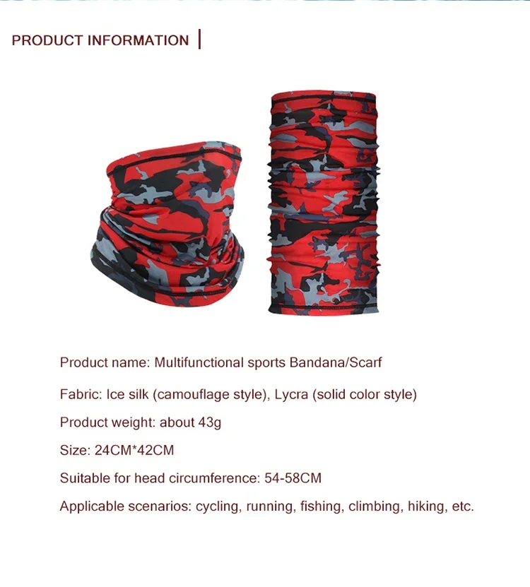 1 Stück Radfahren Gesichtsmaske Atmungsaktives Kopftuch Bandana Schal Hals Multifunktionaler UV-Schutz Outdoor Angeln Wandern Kopfband – Detail 3