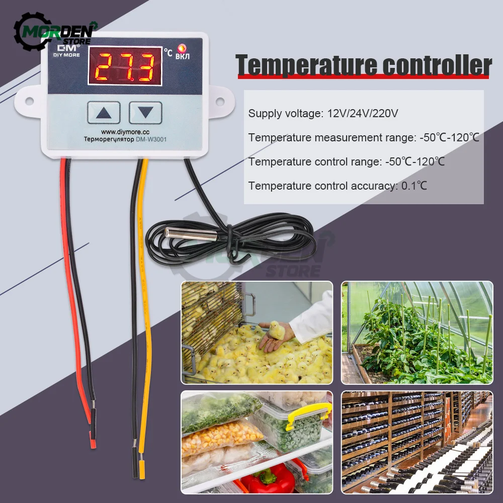 DM-W3001 AC 110V 220V Digital Thermostat For Refrigerator Cooling Temperature Controller Sensor Switch Heater for Industry Tool