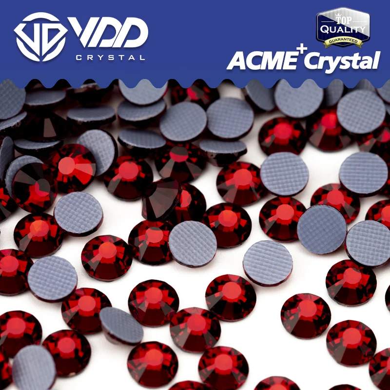 VDD 014 Garnet ACME+Series Top Quality Glass Crystal HotFix Rhinestones Flatback Strass Glitter Stones For Clothes Decoration