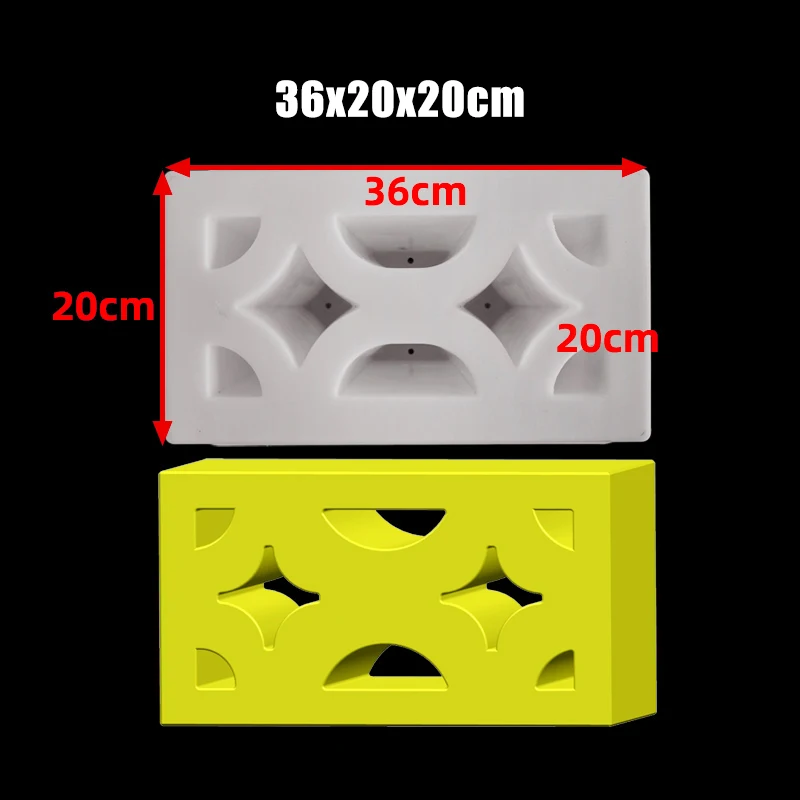 

Rectangular Hollow Brick Plastic Cement Mold 36 * 20 * 20Cm Concrete Ventilation Partition Wall Decoration Garden Flower Window
