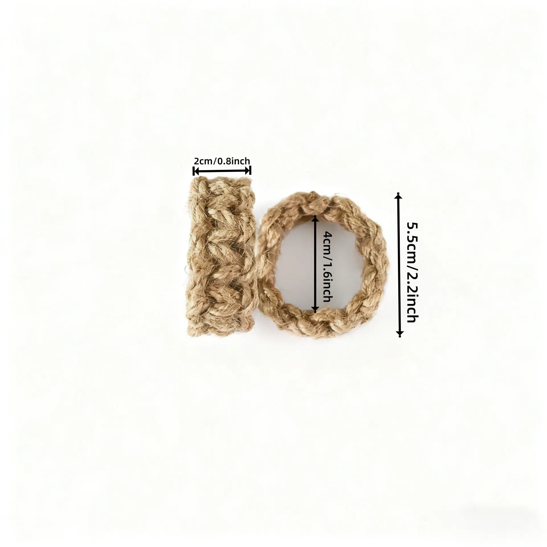 Boho Decor Hotel Restaurant Brown Hemp Napkin Rings Handmade Weaving Paper Napkin Ring Decorative Napkin Buckle Decoration
