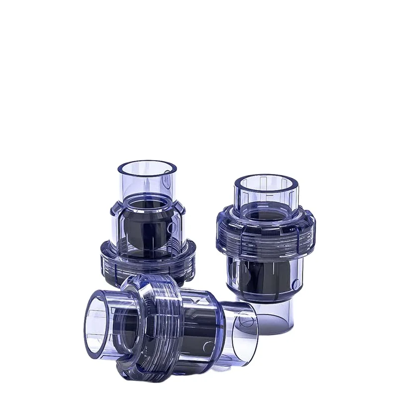 1PCS Single Union Check Valve UPVC, 20-63mm Transparent Non-return for Irrigation