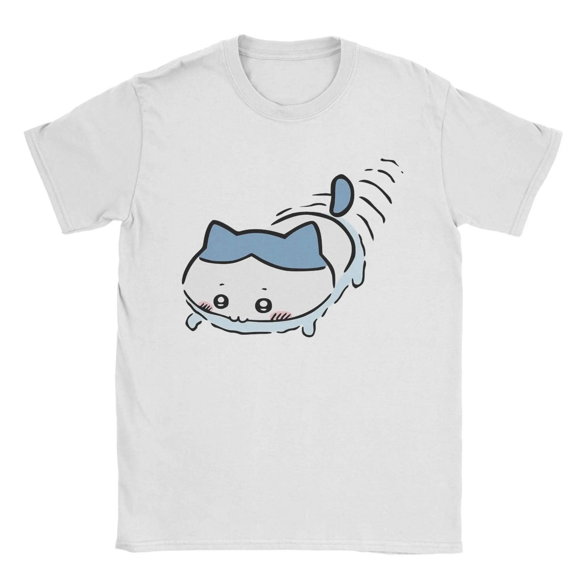 Hachiware Swimming Chiikawas T-Shirts for Men Women Kids Vintage Cotton Tees Crew Neck Short Sleeve T Shirts Original Clothing