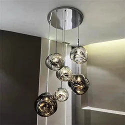 Luces colgantes de Lava de PVC de cristal modernas para sala de estar, lámpara colgante de luz LED nórdica para Loft, cocina, decoración del hogar, accesorio de luz