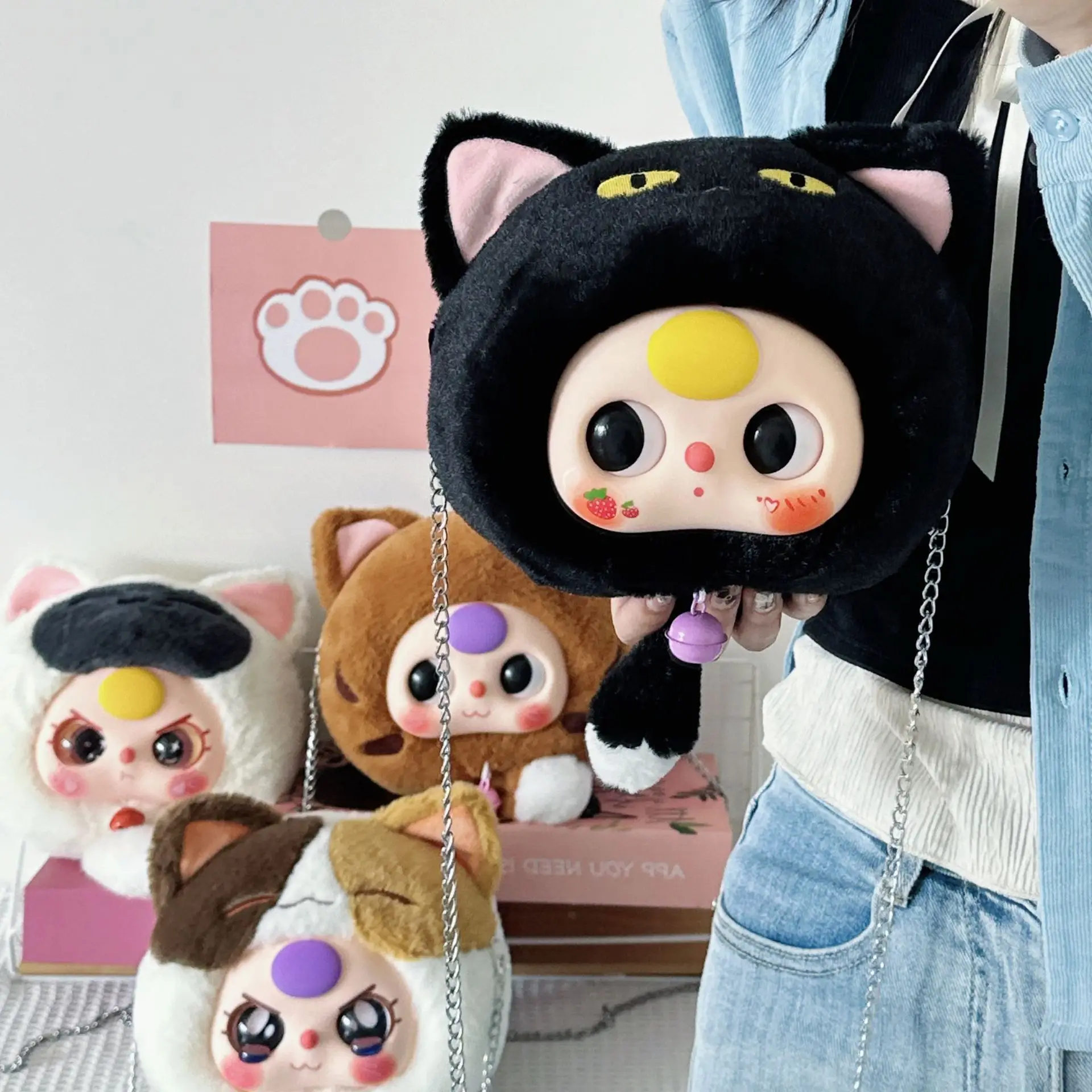 สําหรับทารกสามสามปี Lucky Cat กระเป๋าซิปกล่องตาบอดอินเทรนด์จี้ตุ๊กตา Plush Creative น่ารักลึกลับกล่องของขวัญ