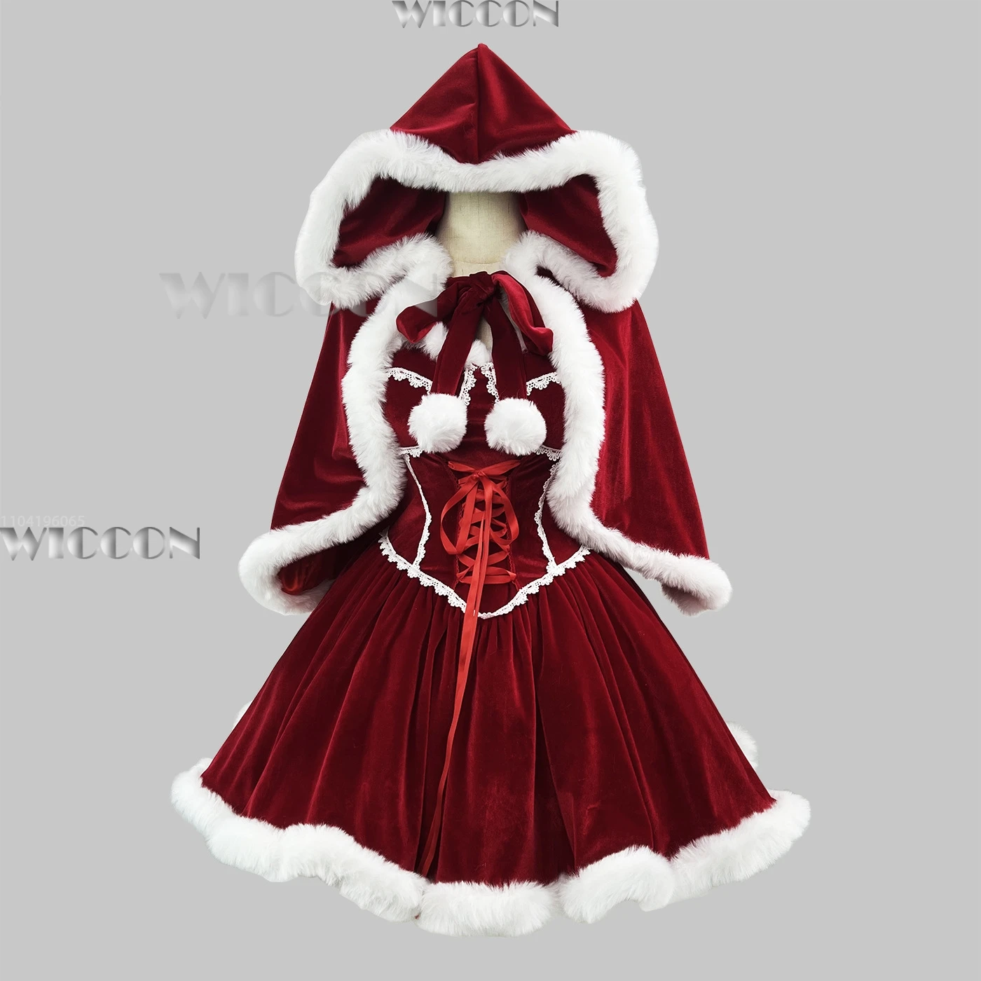 فستان سنوي مثير للعام الجديد لعام 2026 فستان المشاهير للنساء الأميرة وأداء عيد الميلاد مقاس كبير فستان مخملي طقم كيب نافيداد كرنفال #2