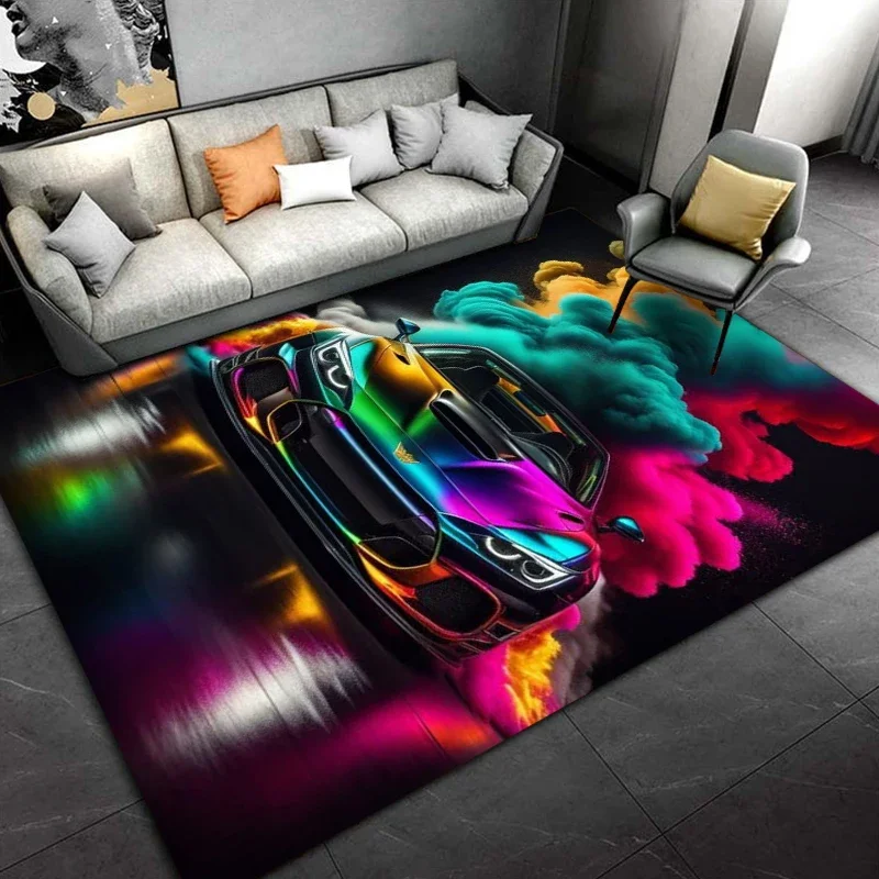 Racing Car Pattern Artwork Rug Bedroom Living Room Cool F1 Carpet for Kitchen Floor Mats Home Decor Non-Slip Floor Pad Rugs Gift