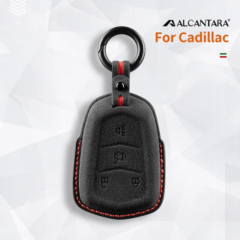 

Alcantara Car Key Smart Remote Case Cover Shell For 2014-2018 Cadillac ATS CT6 CTS DTS XT5 Escalade ESV SRX STS XTS ELR 4button